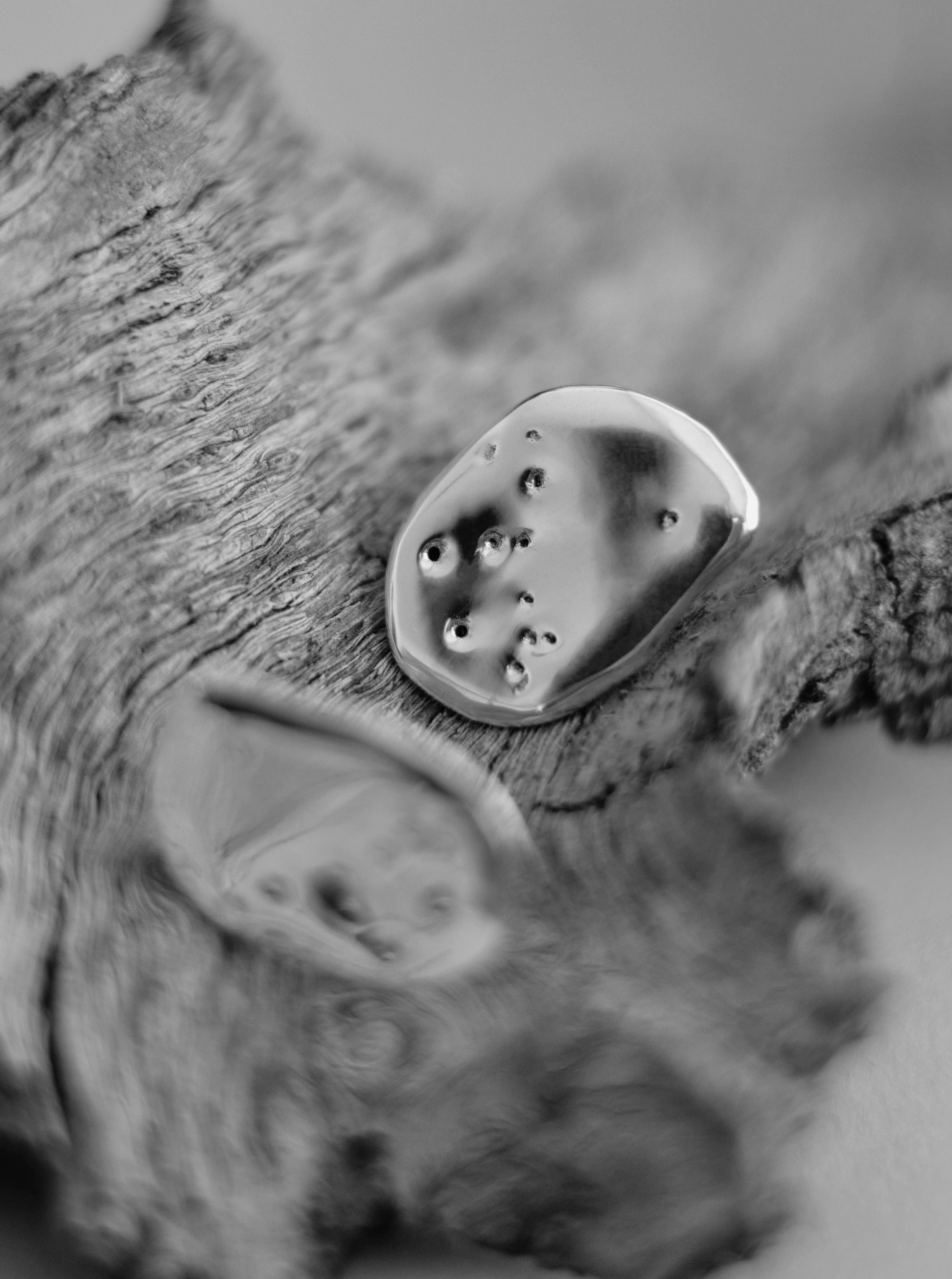 Earrings "Stone" GERMAN x White Petal collaboration SILVER
