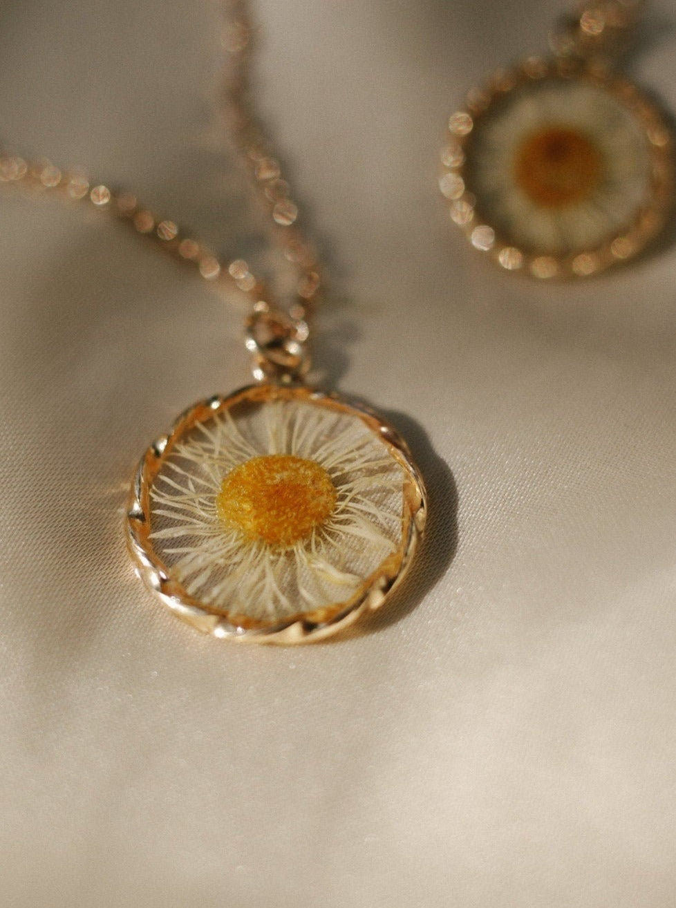 Real daisy flower necklace